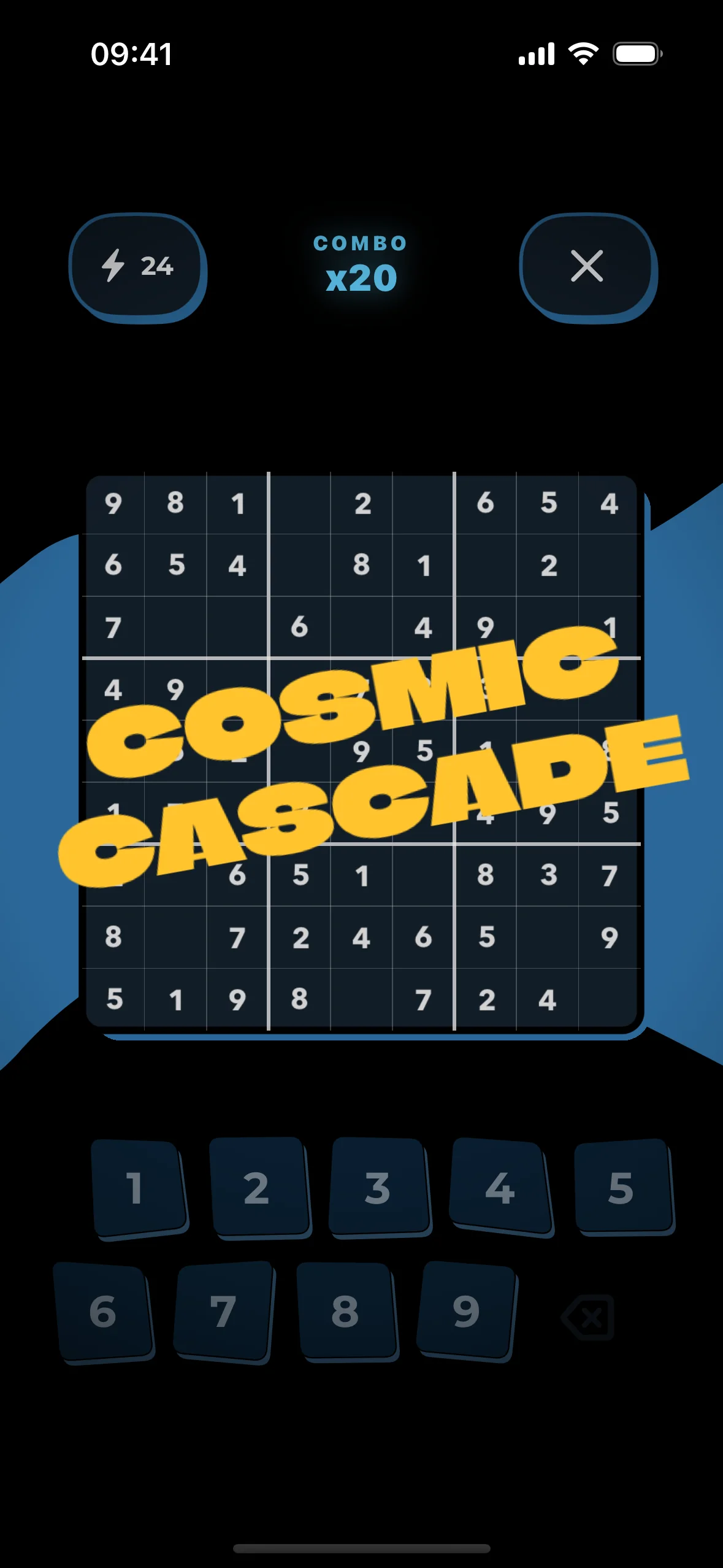 Cosmic Cascade combo in Arcadoku