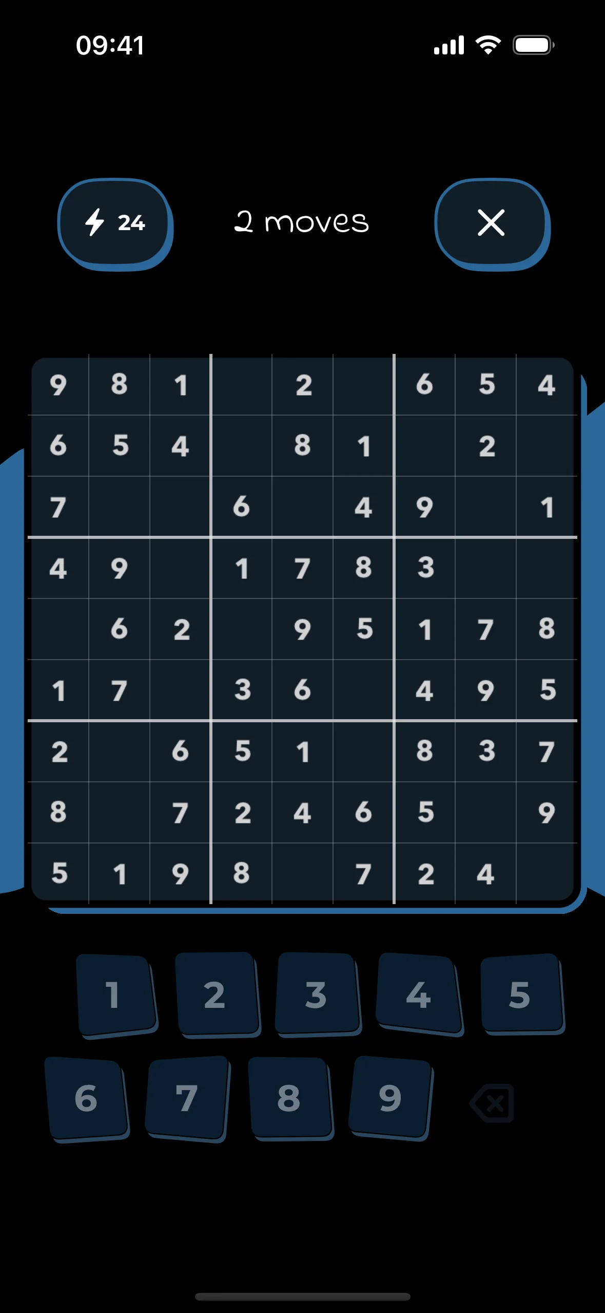 Arcadoku number grid and arcade keyboard
